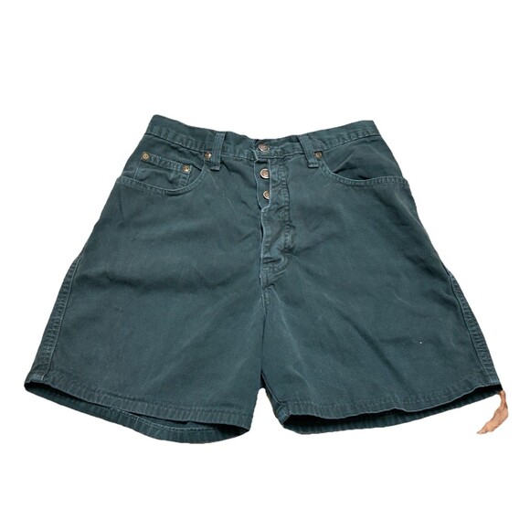 ZENA Pants - Vintage Zena Hunter Green Purple Denim Shorts Size 9 High Rise 90s USA  Mom